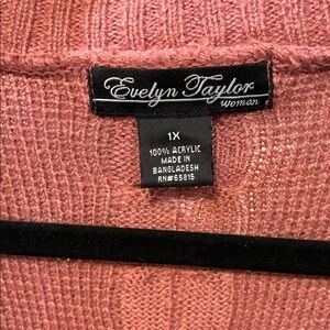 Evelyn Taylor Simply Styled Rose Pink Cardigan Sweater